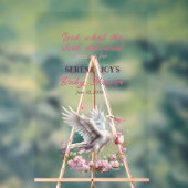 Stork Delivering a baby girl アクリルサイン (ニュートラル)