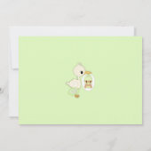 Stork Delivery Baby Shawer Invitation GREEN 3B 招待状 (裏面)