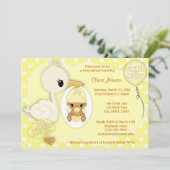 Stork Delivery Baby Shawer Invitation YELLOW 4C 招待状 (スタンド正面)