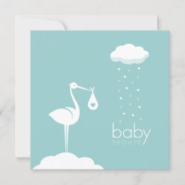 Stork Delivery Boy Baby Showerへの招待 招待状