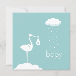 Stork Delivery Boy Baby Showerへの招待 招待状