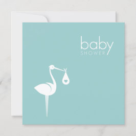 Stork Delivery Boy Blue Baby Showerへの招待 招待状