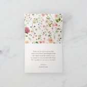 Stork Delivery Pink Floral Garden Girl Baby Shower サンキューカード (内部)