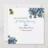 STORK、FLOWERS BOY BABY SHOWER誕生統計 招待状 (裏面)