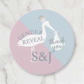 Stork Genderモダン Revealパーティーありがとう フェイバータグ (正面)