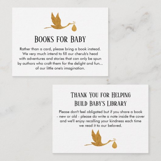 Stork in Gold フェイク Foil, Book Request Insert Card エンクロージャーカード (正面/裏面)