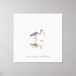 Stork in water キャンバスプリント