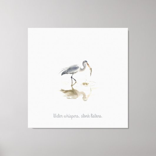 Stork in water キャンバスプリント (正面)