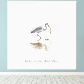 Stork in water キャンバスプリント (インサイチュ (ウッドフロア))