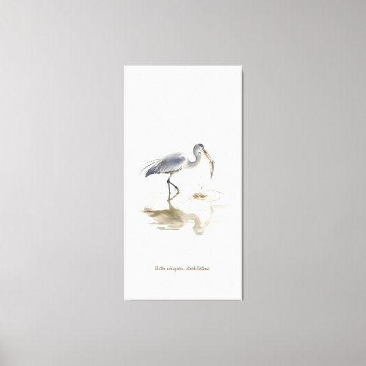 Stork in water キャンバスプリント (正面)