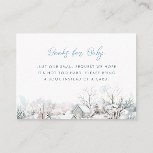 Stork It Takes A Village Boy Winter Books for Baby エンクロージャーカード (正面)