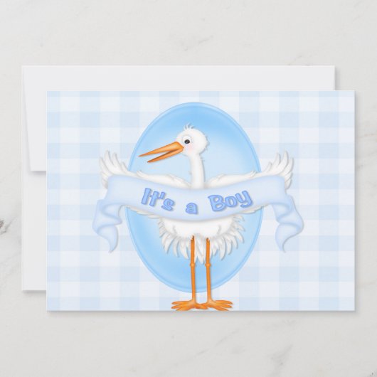 Stork It's a Boy Baby Shower招待状 招待状 (正面)