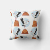 Stork on Rooftop Pattern クッション (裏面)