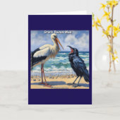 Stork Raven Mad – Beach Bird Banter カード (黄色い花)
