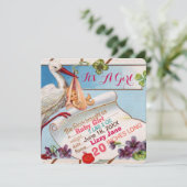 STORK,SHAMROCKS GiRL赤ちゃんシャワー誕生状態 招待状 (スタンド正面)