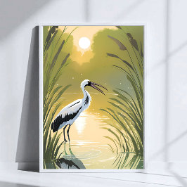 Stork Swamp | Everglades National Park Watercolor ポスター