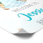 Stork welcomeパーティーサインBoy giraffeパーティーポスター ポスター (角)