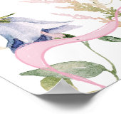 Stork Wildflower Ribbon赤ちゃんシャワーへようこそ ポスター (角)