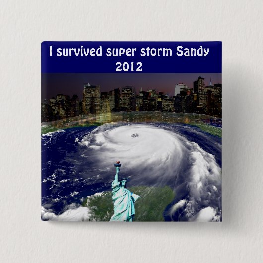 Storm すごい Sandy 2012，嵐の目_ 缶バッジ (正面)