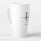 Storm BlueのUncle Elegant Script Letter Uモノグラム カフェラテマグ (左アングル)