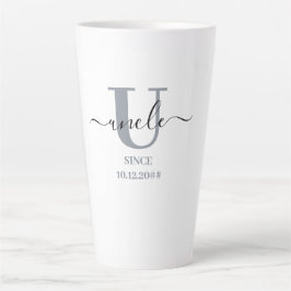 Storm BlueのUncle Elegant Script Letter Uモノグラム カフェラテマグ