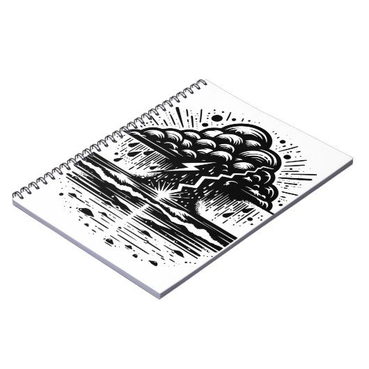 Storm Cloud and Lightning Art Notebook ノートブック (左側)