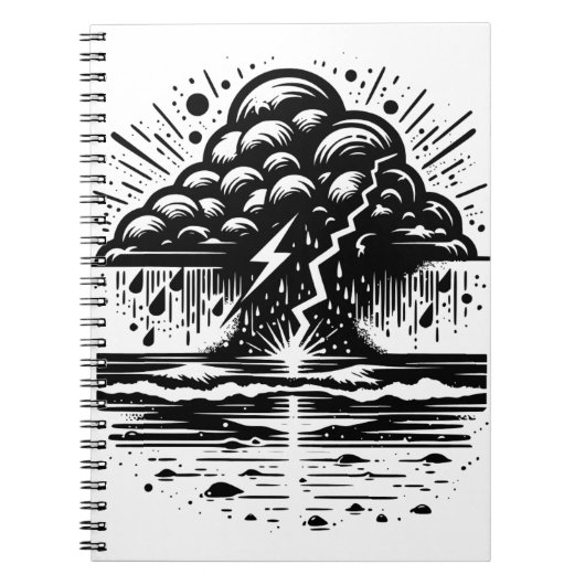 Storm Cloud and Lightning Art Notebook ノートブック (正面)