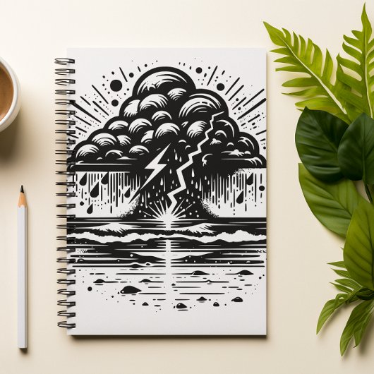 Storm Cloud and Lightning Art Notebook ノートブック