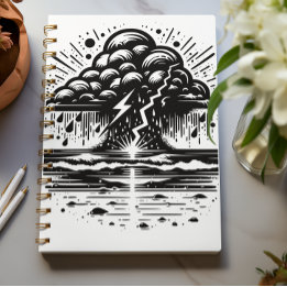 Storm Cloud and Lightning Art Notebook ノートブック