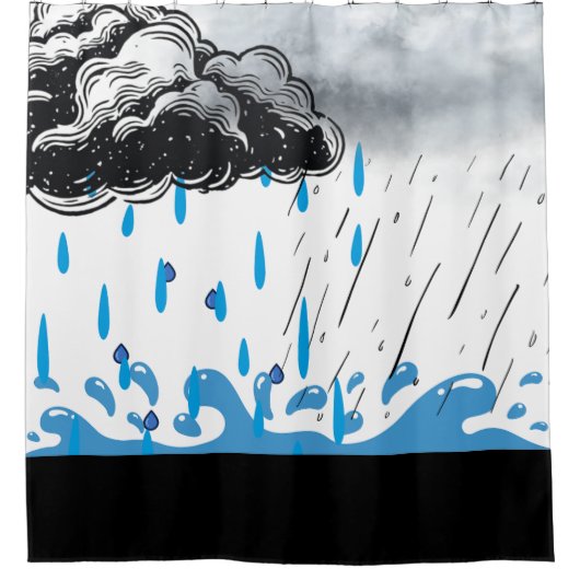 Storm Cloud Shower Curtain – Artistic Rain & Splas シャワーカーテン (正面)