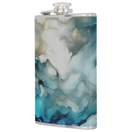 Storm Clouds and Ocean Currents Abstract Art フラスク (左)