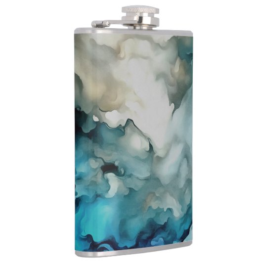Storm Clouds and Ocean Currents Abstract Art フラスク (右)