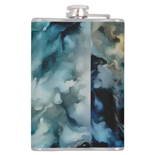 Storm Clouds and Ocean Currents Abstract Art フラスク (裏面)