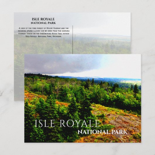 Storm Clouds、Ojibway Tower Isle Royaleからのビュー ポストカード (正面/裏面)