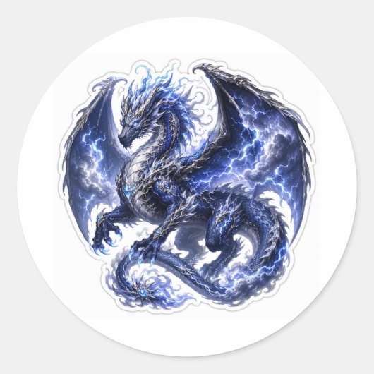 Storm Dragon Sticker ラウンドシール (正面)