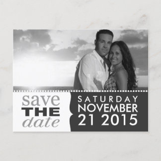 Storm Gray Sweet Beginnings Save the Date Photo 案内ポストカード