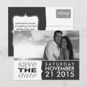 Storm Gray Sweet Beginnings Save the Date Photo 案内ポストカード (正面/裏面)