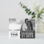 Storm Gray Sweet Beginnings Save the Date Photo 案内ポストカード (スタンド正面)