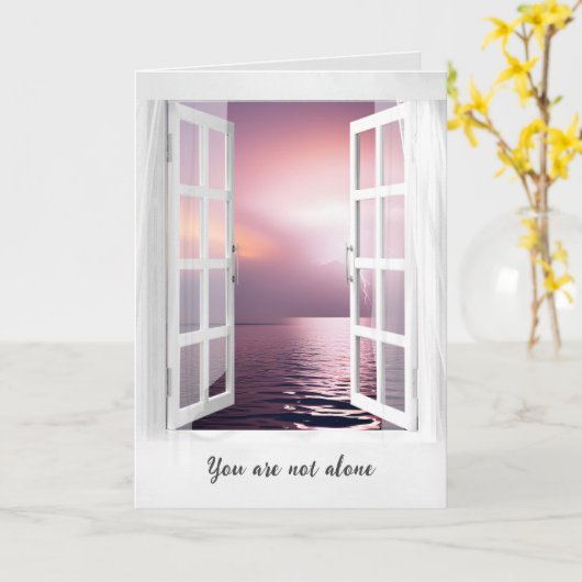 Storm in Window悔やみや弔慰 カード (黄色い花)