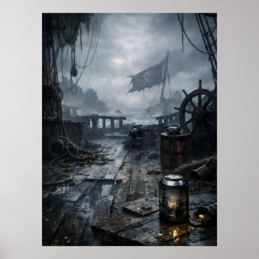 Storm Residue — Pirate Ship Aftermath Scene Poster ポスター (正面)