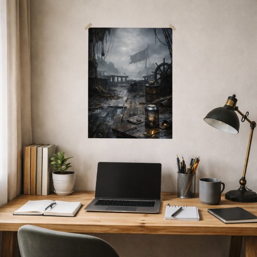 Storm Residue — Pirate Ship Aftermath Scene Poster ポスター