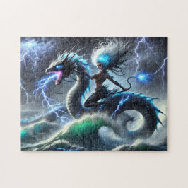 Storm Siren Lightning Sea Dragon Mermaid ジグソーパズル