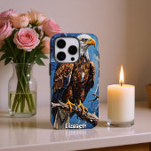 Storm Watch: Eagle on Barren Branch iPhoneケース