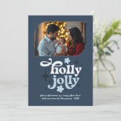 Stormlight Blue Modern Blue Christmas Photo シーズンカード (スタンド正面)