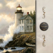 Stormlit Lighthouse By The Sea Decoupage 薄葉紙