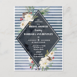 Stormyストライプバラとホワイトウォーター ポストカード