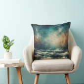 Stormy Blue Ocean Old Photograph クッション (椅子)