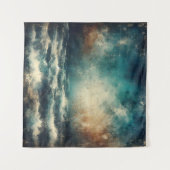 Stormy Blue Ocean Old Photograph タペストリー (正面(横))