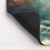 Stormy Blue Ocean Old Photograph マウスパッド (コーナー)