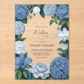 Stormy Blue, Steel Mist & Winter Pearl Wedding アクリル招待状 (正面)